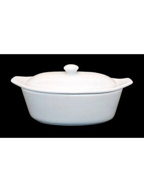 Trudeau 3-Piece Porcelain White Butter Dish Water/Ice Line To Keep Butter Cool